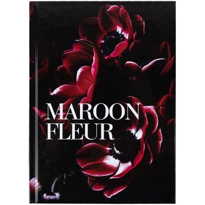 Книга записная твердая обл. А5, 96 л., клет., Maroon fleur