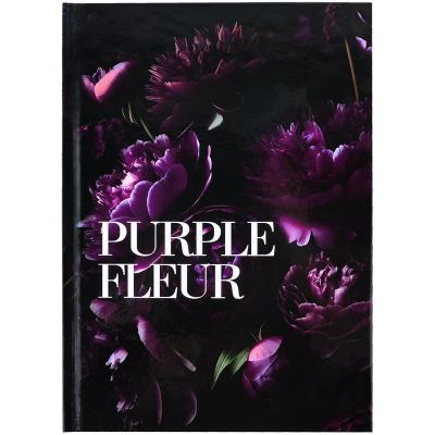Книга записная твердая обл. А5, 96 л., клет., Purple fleur