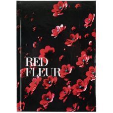 Книга записная твердая обл. А5, 96 л., клет., Red fleur Книга записная твердая обл. А5, 96 л., клет., Red fleur