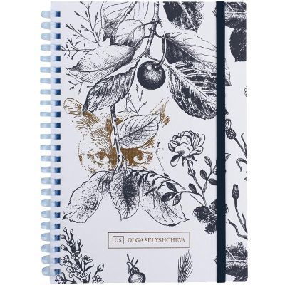 Блокнот на спирали карт. обл., А5, 80 л., кл.,OS, Gold Cat