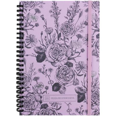 Блокнот на спирали карт. обл., А5, 80 л., кл.,OS, Pink Roses