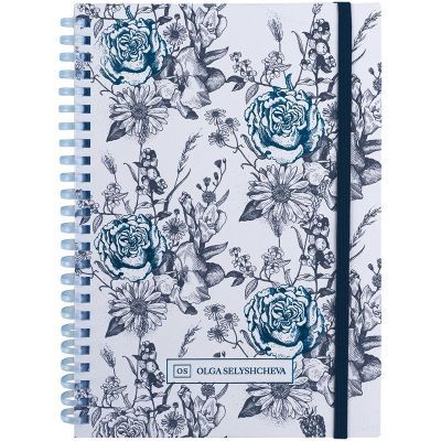 Блокнот на спирали карт. обл., А5, 80 л., кл.,OS,Blue garden