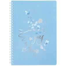 Блокнот на спирали пласт. обл., А5, 80 л., кл., Flower Sym 2 Блокнот на спирали пласт. обл., А5, 80 л., кл., Flower Sym 2
