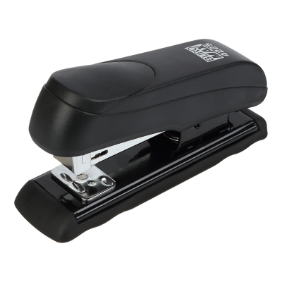 Степлер пластиковий, 20 л., (скобы №24; 26), 110х34х53 мм, черный