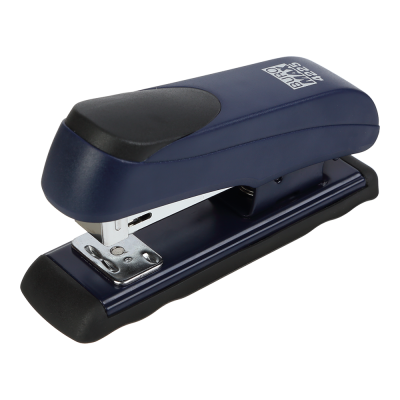 Степлер пластиковий, 20 л., (скобы №24; 26), 110х34х53 мм, синий