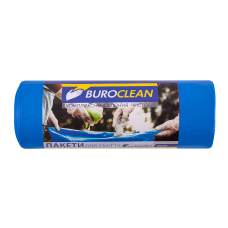 Пакети для сміття 120л20шт, 700*1080мм, блакитніі, 19мкм ПВТ (LDPE), BUROCLEAN EuroStandart