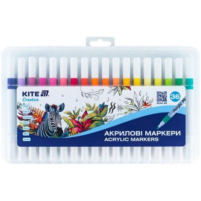 Маркеры акриловые, набор 36шт, Kite Creative