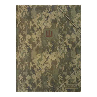 Папка на резинках MILITARY, А4, матовый непрозрачный пластик, зеленый