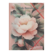 Папка на резинках ARABESKI, A4, матовый непрозрачный пластик, розовый