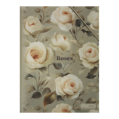 Папка на резинках ARABESKI, А4, матовый непрозрачный пластик, светло-серый