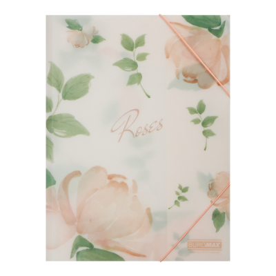 Папка на резинках ARABESKI, A4, матовый непрозрачный пластик, коралловый