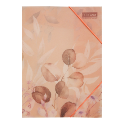 Папка на резинках ARABESKI, A4, матовый непрозрачный пластик, персиковый