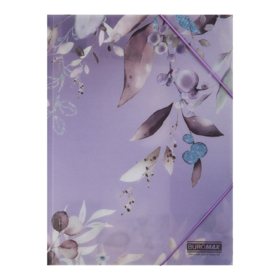 Папка на резинках ARABESKI, A4, матовый непрозрачный пластик, сливовый