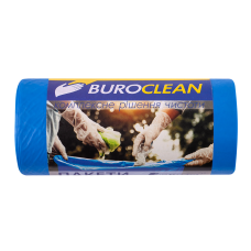Пакеты для мусора 60л/20 шт,600х800мм, крепкие, синие, 21мкм, ПВД (LDPE), BuroClean EuroStandart