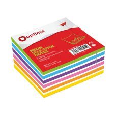Стикеры Optima, 75x75, 4 цвета, 400 л. неон микс