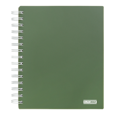 Колледж-блок на пружине MILITARY, В5 (170x205), 120 л, клетка, пластиковая обложка, темно-зеленый