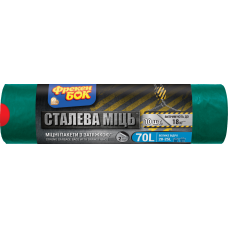 Пакети для муссора, п/е, с затяжками, МАХ многослойные, 70л/10шт, синие, ФРЕКЕН БОК