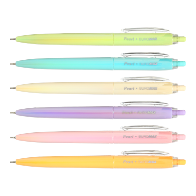 Ручка масляна автоматична PEARL, 0,7 мм, ассорті корпусів, сині чорнила