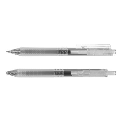 Ручка гелева автоматична JELLY 0.5 мм, прозорий корпус з силіконовим грипом, чорнило чорного кольору