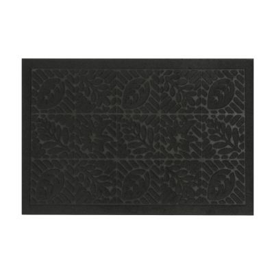 Коврик придверный Eco Fabric 40*60 см Листья без кромки, черный (4060-006)