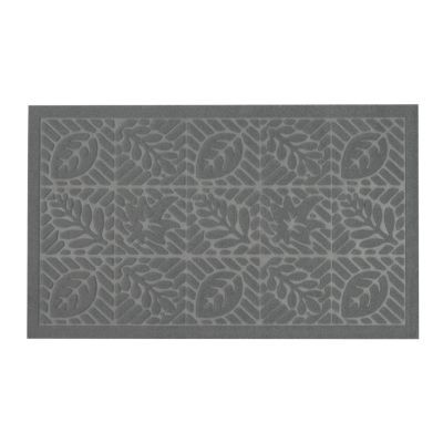 Коврик придверный Eco Fabric 45*75 см Листья без кромки, серый (4575-005)