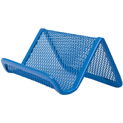 Подставка для визиток, металлическая, синяя