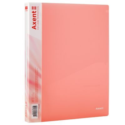 Папка на 2-х кольцах, 25 мм, прозрачная розовая