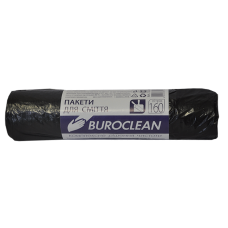 Пакеты для мусора 160л/10шт, 900х1050мм, черные, 22мкм , ПВД (LDPE), BuroClean ECO