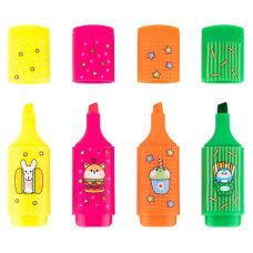 Маркер Highlighter, Kite, набір 4-х, неон