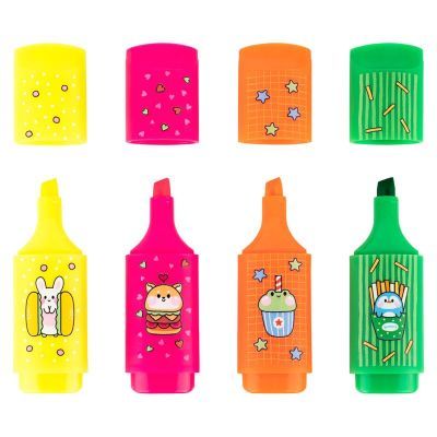 Маркер Highlighter, Kite, набір 4-х, неон