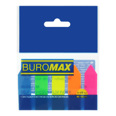 Закладки пластиковые СТРЕЛКИ, NEON, с клейким слоем, 45x12 мм, 5 цв. по 25 л.