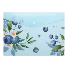 Папка-конверт А4 на кнопці, BLUEBERRY ARABESKI, напівпрозора, морська хвиля Папка-конверт А4 на кнопці, BLUEBERRY ARABESKI, напівпрозора, морська хвиля