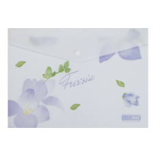 Папка-конверт А4 на кнопці, FREESIA ARABESKI, напівпрозора, бузкова