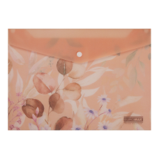Папка-конверт А4 на кнопці, PEACH ARABESKI, напівпрозора, персикова Папка-конверт А4 на кнопці, PEACH ARABESKI, напівпрозора, персикова
