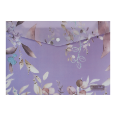 Папка-конверт А4 на кнопці, LILAC ARABESKI, напівпрозора, сливова Папка-конверт А4 на кнопці, LILAC ARABESKI, напівпрозора, сливова