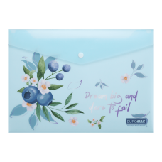 Папка-конверт А4 на кнопці, BLUEBERRY ARABESKI, напівпрозора,аквамарин Папка-конверт А4 на кнопці, BLUEBERRY ARABESKI, напівпрозора,аквамарин