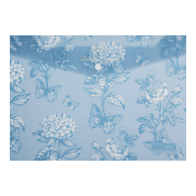 Папка-конверт А4 на кнопці, GLADE ARABESKI, напівпрозора, синьо-сіра