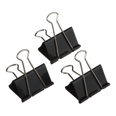 Біндер-затискач, 61 мм, чорний, по 6 шт. в карт.коробці