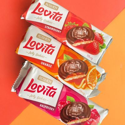 Печенье Roshen Lovita Jelly Cookies Cocoa-cherry 135гр