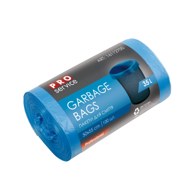 Пакет для мусора п/е 35л/100шт 50*55 синий PRO (16112700)