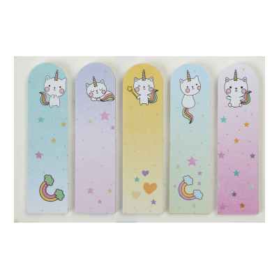 Закладки паперові CATYCORN, з клейким шаром, 44x12 мм, 5 диз. по 20 арк., KIDS Line