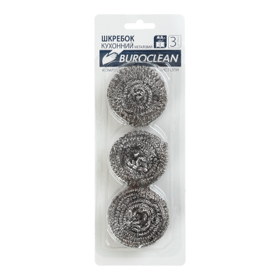 Шкребок спіральний нержавіючий, BUROCLEAN, 3 шт