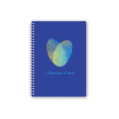 Блокнот "UA", А5, пластикова обкл., спіраль, 60 арк., клітинка