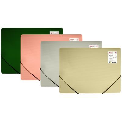 Папка на гумках, А4, OPTIMA, 500 мкм, фактура "СМУГА", асорті