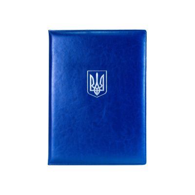 Папка тиснение "ГЕРБ (тризуб)", Nebraska, синий