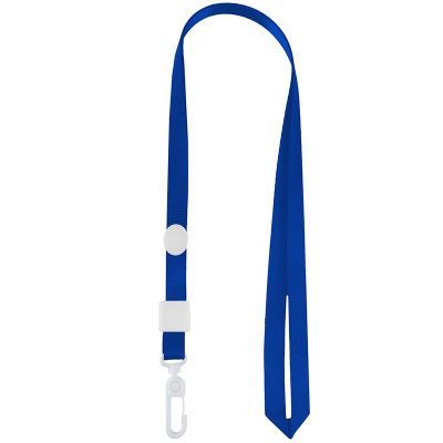 Шнурок для бейджа с пласт. карабином, синий, 4531