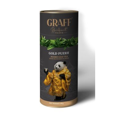 Чай пуер с мандарином, листовий 80 г, тубус, "Gold Puer " GRAFF