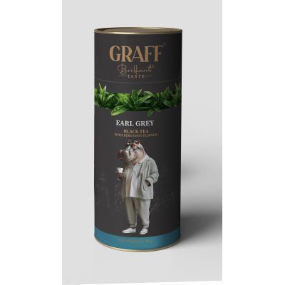 Чай чорний байховий з ароматом бергамоту, листовий 80 г, тубус, "Earl Grey/Ерлгрей" GRAFF