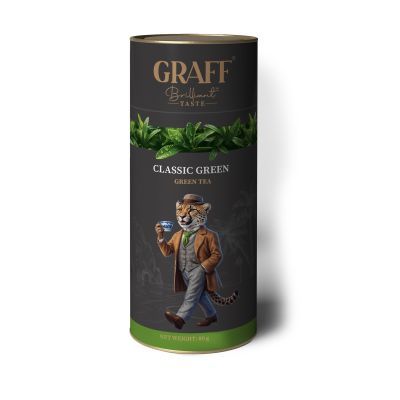 Чай байховий зелений листовий 80 г, тубус, "Green Classic/Класичний зелений" GRAFF