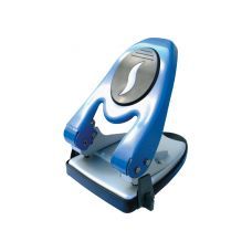 Дырокол 60л металлический корпус с линейкой синий